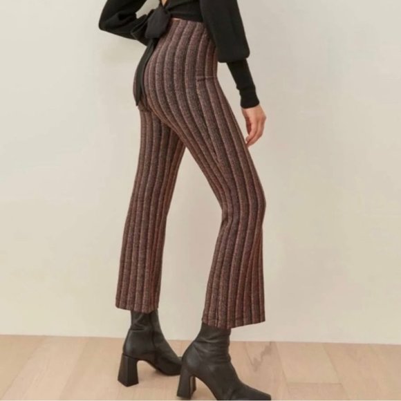 Reformation Womens Alix Pant Retro Flared Leg Small Black Rose Gold 90s Style - Picture 2 of 12